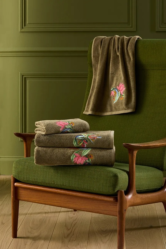 Yves Delorme kis pamut törölköző EZE 55 x 100 cm 1063062 zöld AA00