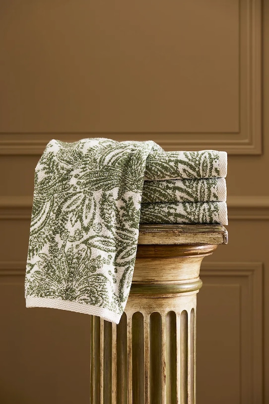 Łazienka Yves Delorme mały ręcznik z bawełną PATIO 55 x 100 cm 1063020 zielony