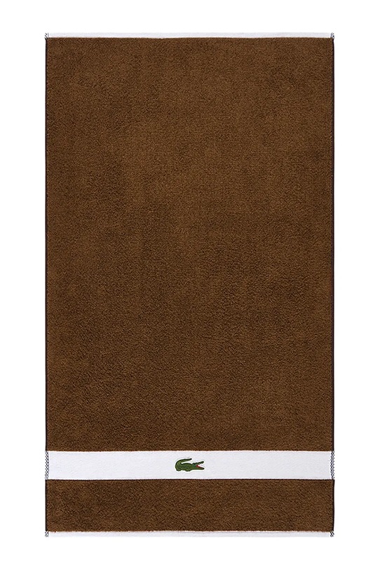 Μικρή βαμβακερή πετσέτα Lacoste LCASUAL Pecan 55 x 100 cm καφέ 1067409