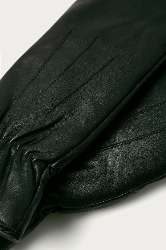 Pieces Rękawiczki skórzane 17097316 czarny AA00