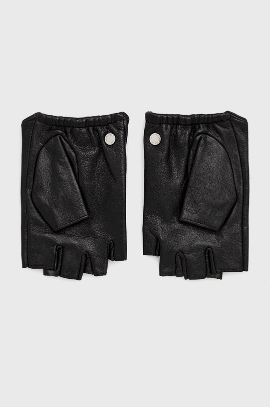 Kožené rukavice Karl Lagerfeld 225W3601 černá AA00