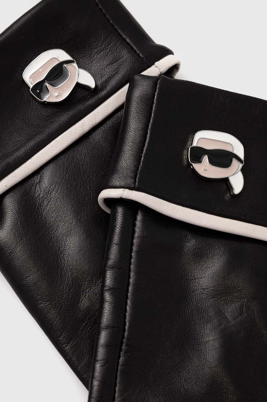 Karl Lagerfeld mitenki skórzane 245W3605 czarny AA00