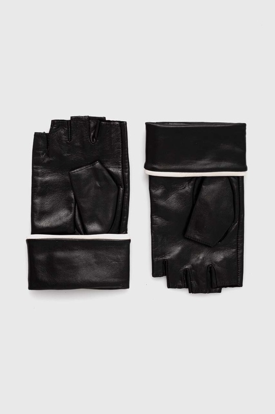 Akcesoria Karl Lagerfeld mitenki skórzane 245W3605 czarny