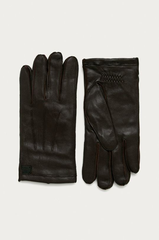 Kožené rukavice Strellson přírodní kůže hnědá 3144.R