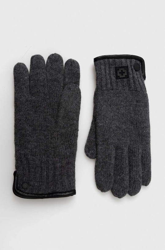 Strellson rękawiczki wełniane wełna szary 3237.