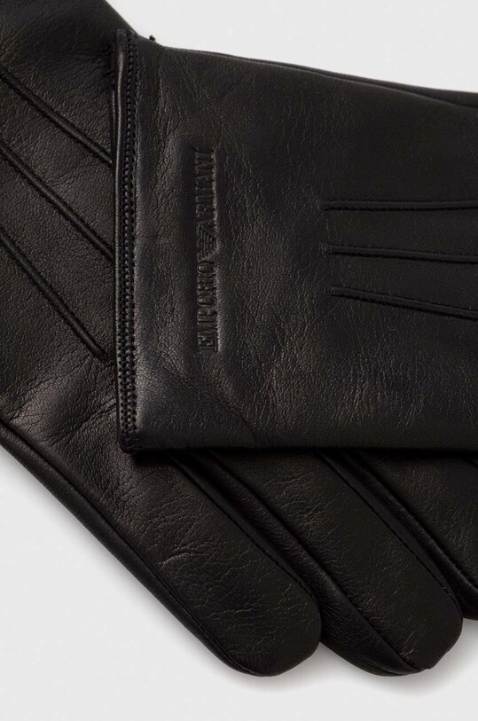 Emporio Armani rękawiczki skórzane 624139.CC203.NOS czarny AA00