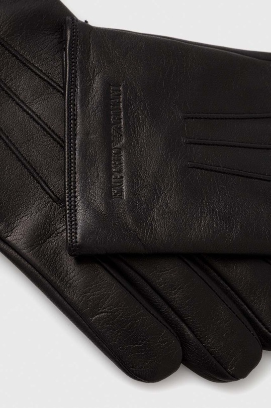 Kožené rukavice Emporio Armani 624139.CC203.NOS čierna AA00