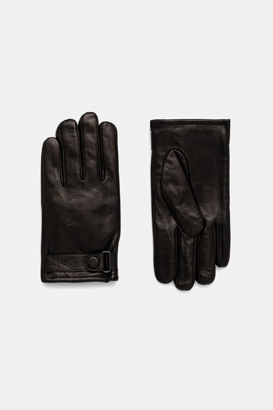 Armani Exchange rękawiczki skórzane skóra licowa czarny XM001969.AF19481