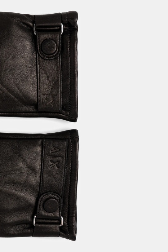 Armani Exchange rękawiczki skórzane XM001969.AF19481 czarny AA00