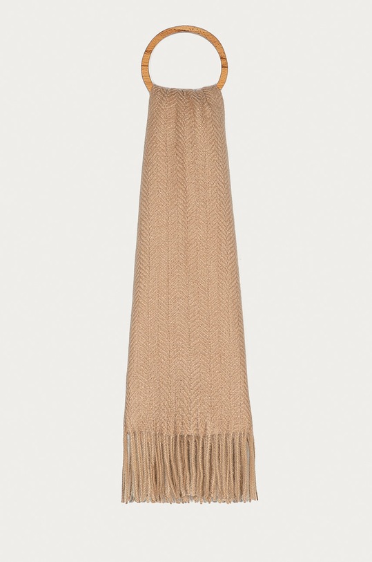 Pieces - Szalik dzianina beżowy 17105963