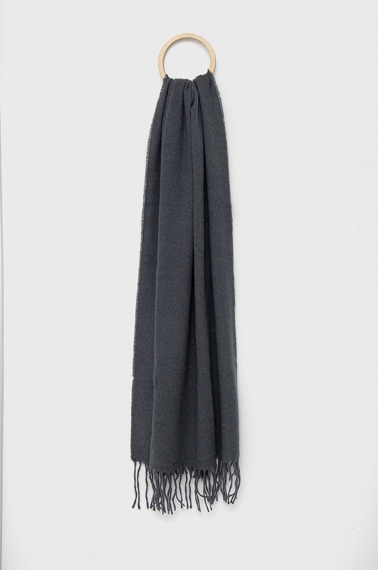 Kratki šal s primjesom vune Pieces bez uzorka mornarsko plava 17126868.OmbreBlue