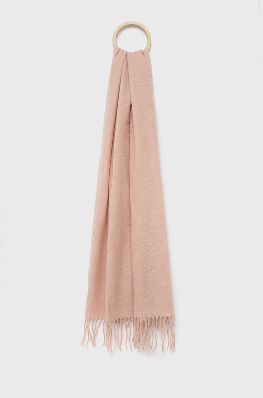 Šátek z vlněné směsi Pieces pletenina růžová 17126868.RoseCloud