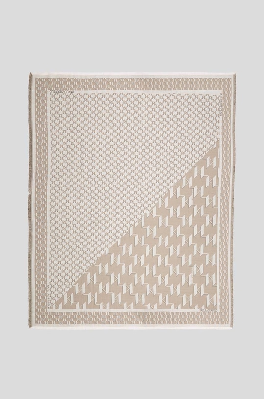 Karl Lagerfeld chusta jedwabna 225W3304 jedwab beżowy 225W3304