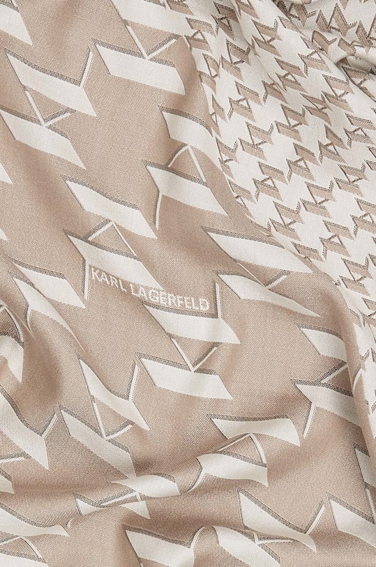 Akcesoria Karl Lagerfeld chusta jedwabna 225W3304 225W3304 beżowy