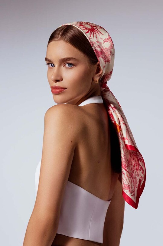 Шелковый платок на шею Lilou APASZKA/SILK/RED красный