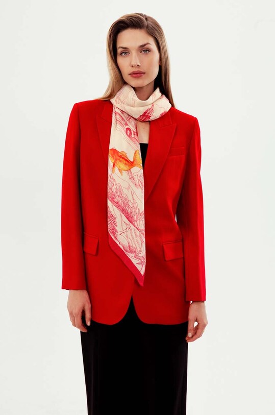 Doplnky Šatka Lilou CHUSTA/SILKWOOL/RED/134 CHUSTA/SILKWOOL/RED/134 červená