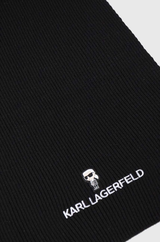 Karl Lagerfeld szalik z domieszką wełny 240W3311 czarny AA00