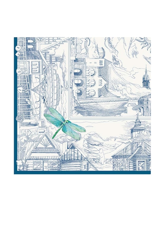 Lilou eșarfă de mătase APASZKA/SILK/BLUE/90 albastru AA00