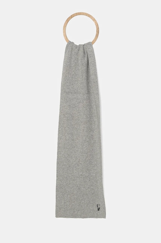 Karl Lagerfeld szalik z domieszką wełny z domieszką wełny szary 246W3306