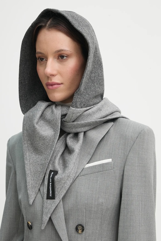 Ruslan Baginskiy cappuccio in lana semplice grigio HOD030/031.WP.W.FLT