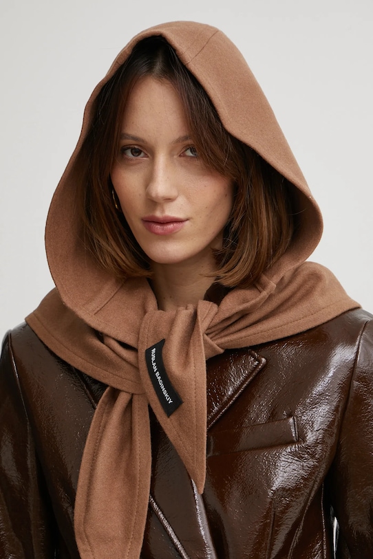 Ruslan Baginskiy cappuccio in lana lana marrone HOD037.WP.FLT