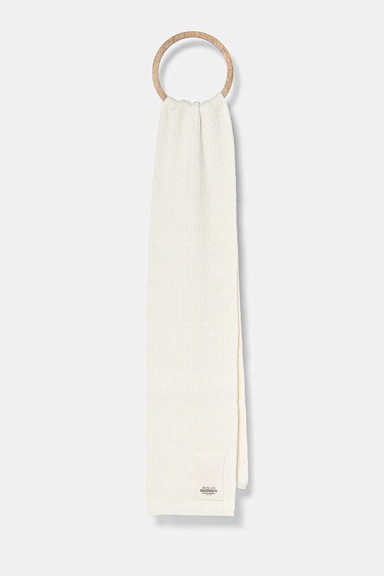 Ruslan Baginskiy esarfa din amestec de lana tricotaj alb SKR035.VWNE