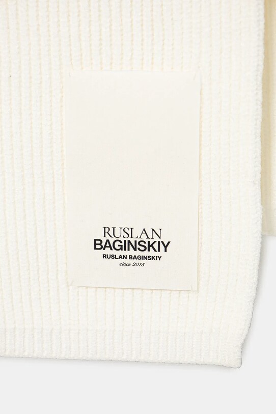 Ruslan Baginskiy esarfa din amestec de lana SKR035.VWNE alb AA00