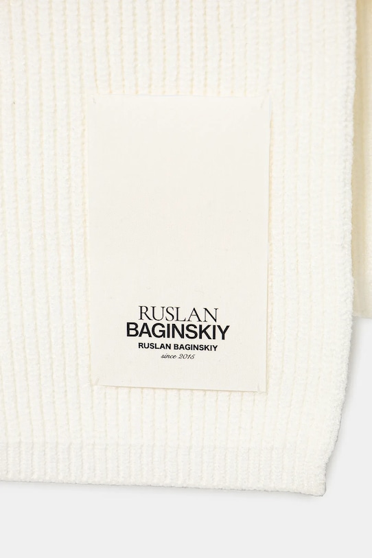 Ruslan Baginskiy esarfa din amestec de lana SKR035.VWNE alb AA00