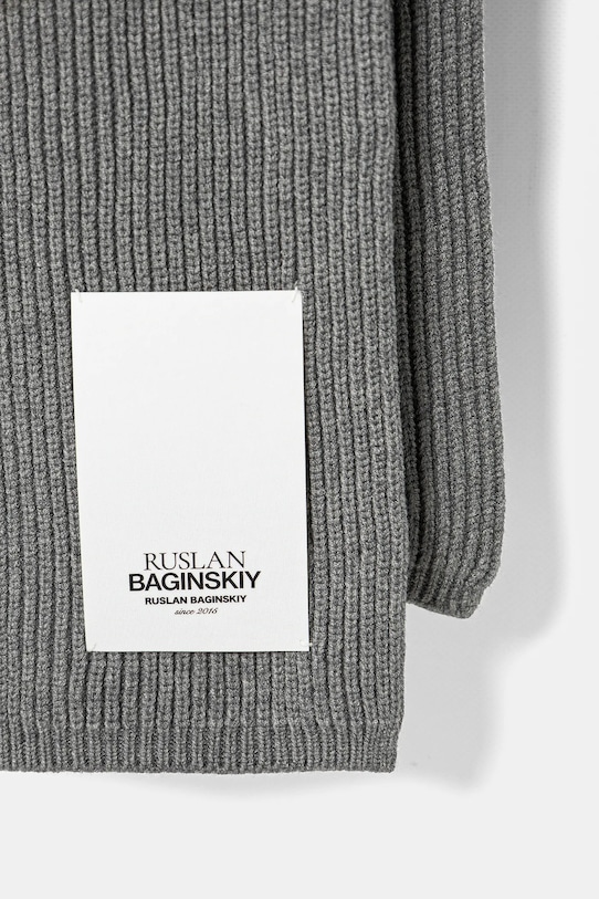 Ruslan Baginskiy szalik z domieszką wełny SKR031.VWNE szary AA00