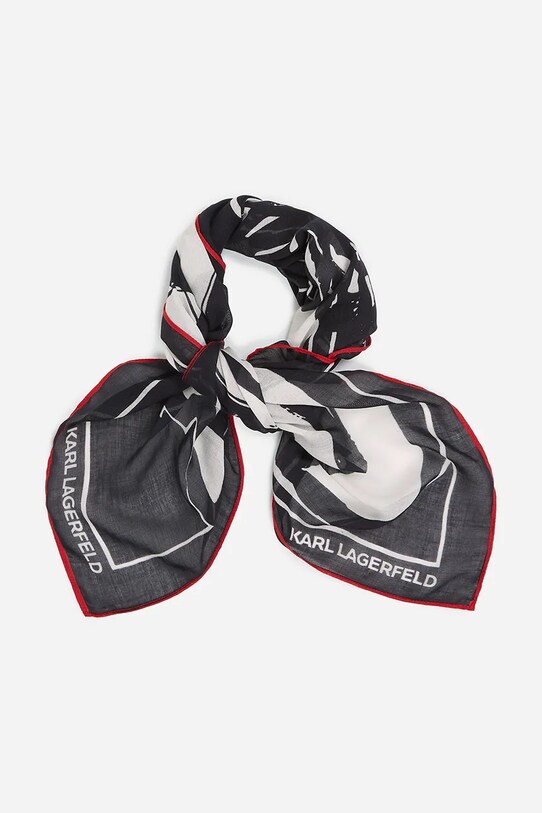 Бавовняний шарф Karl Lagerfeld IKON A2W33076 чорний AA00