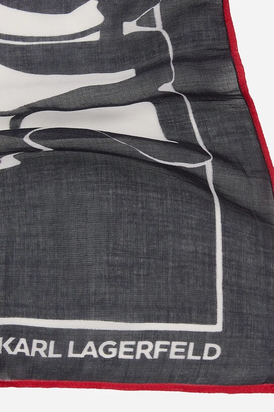 Бавовняний шарф Karl Lagerfeld IKON чорний A2W33076