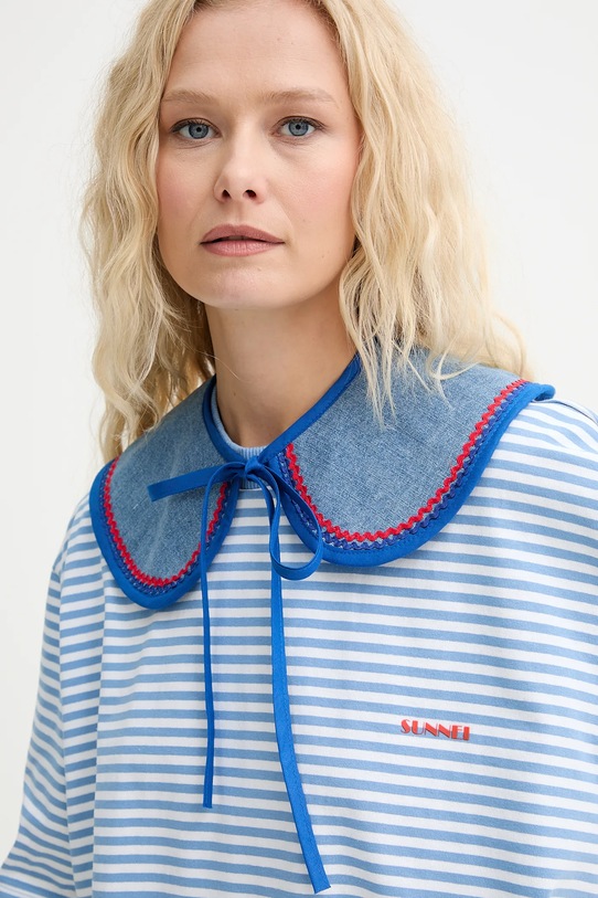 Doplňky Ozdobný límec z džínoviny Renewed creative upcycling denim.collar.upc modrá