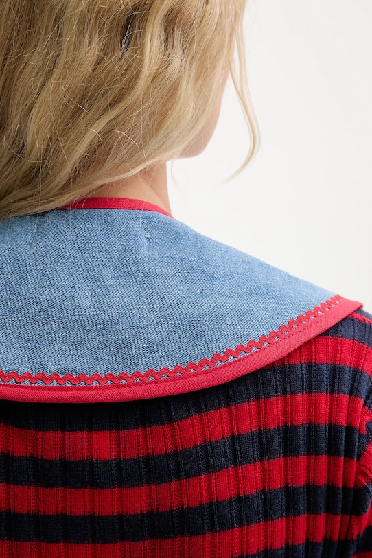 Renewed guler decorativ din denim creative upcycling albastru denim.collar.upc