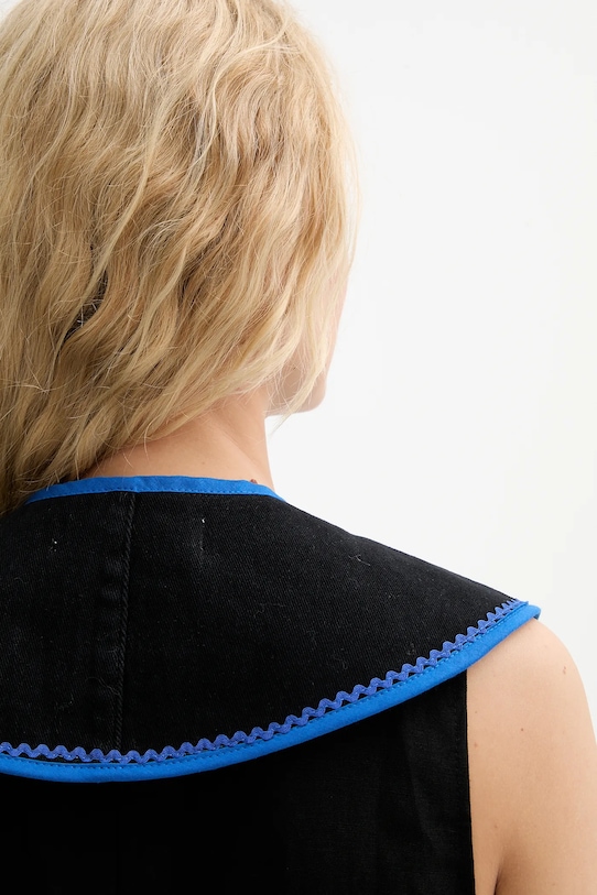Ozdobný džínsový golier Renewed creative upcycling čierna denim.collar.upc