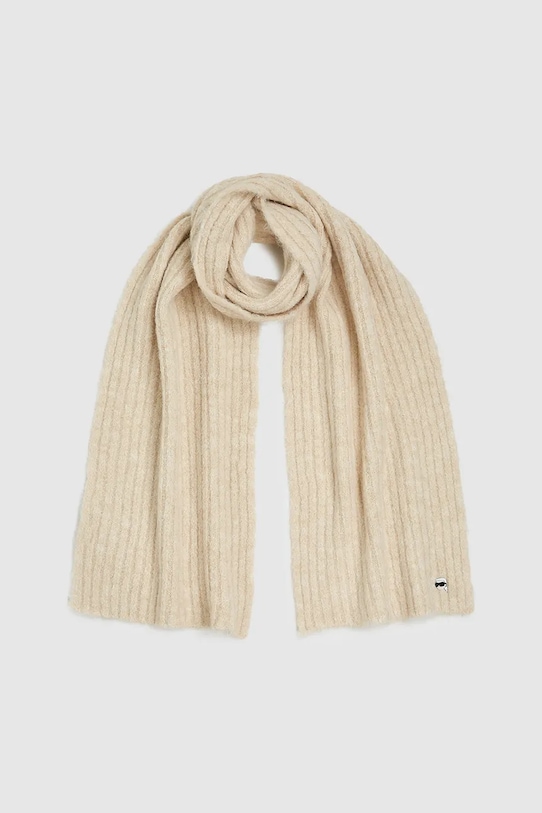 Karl Lagerfeld szalik IKON dzianina beżowy A4W33119