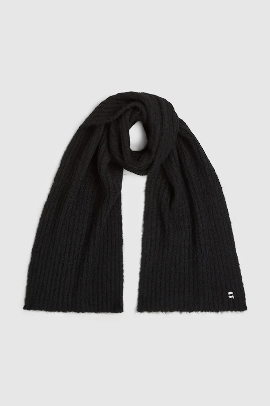 Шал Karl Lagerfeld IKON трикотаж черен A4W33119