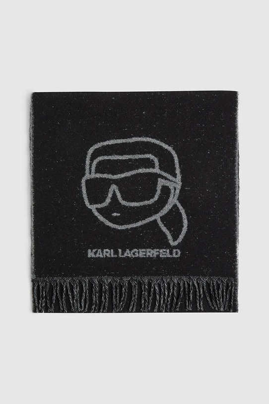 Шал с вълна Karl Lagerfeld текстил черен A4W33051