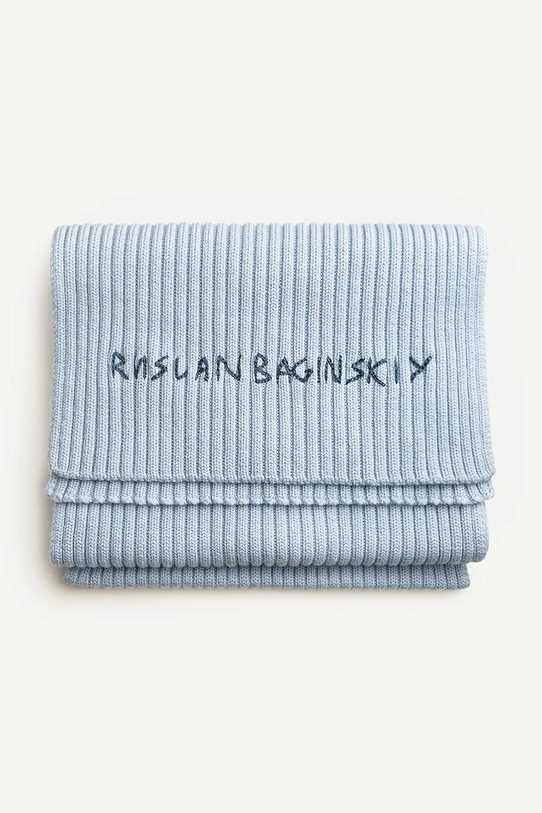 Ruslan Baginskiy szalik wełniany dzianina niebieski SKR075/077.MW.FL.CD24