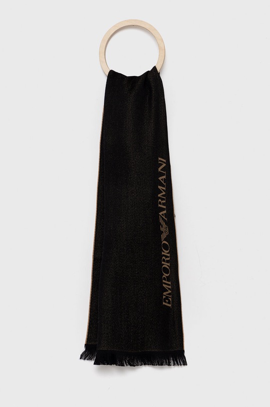 Emporio Armani Szalik 625007.CC307.NOS wełna czarny 625007.CC307.NOS