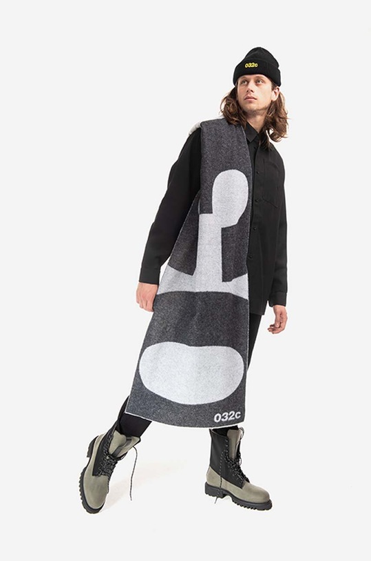 032C wool scarf FW22.A.4020 black