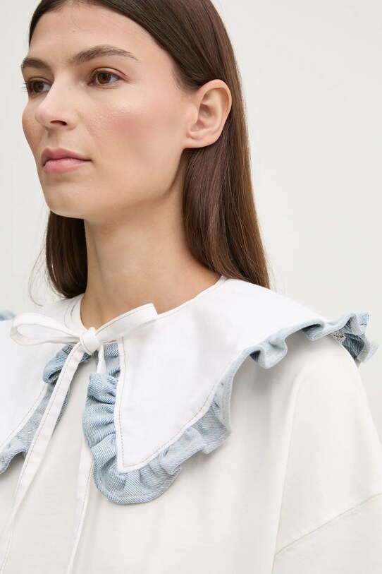Renewed kołnierz ozdobny z denimu Creative Upcycling Denim.Collar biały