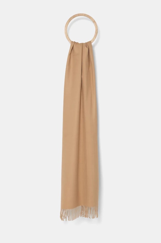 Вовняний шарф My Alpaca тонкий бежевий THSEST65200
