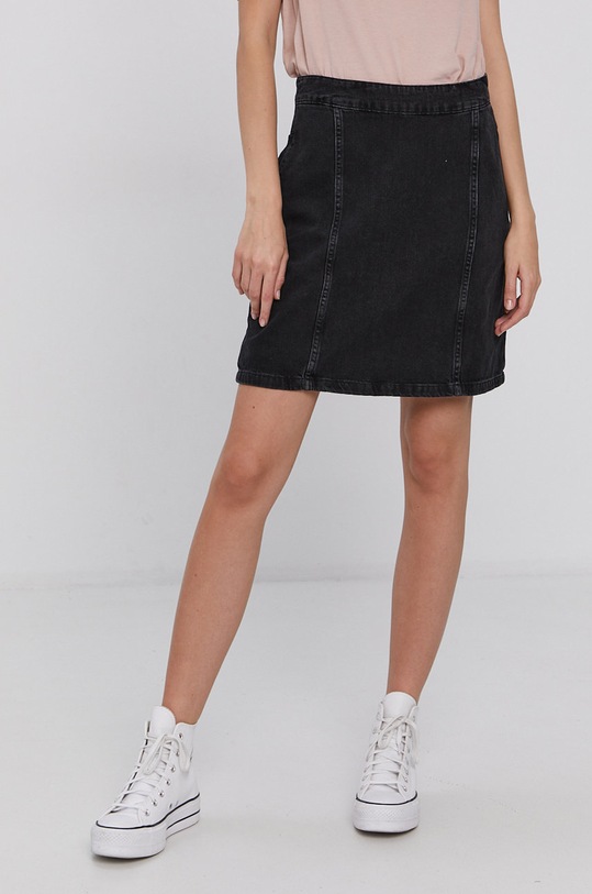 Noisy May Spódnica jeansowa bawełna czarny 27017860