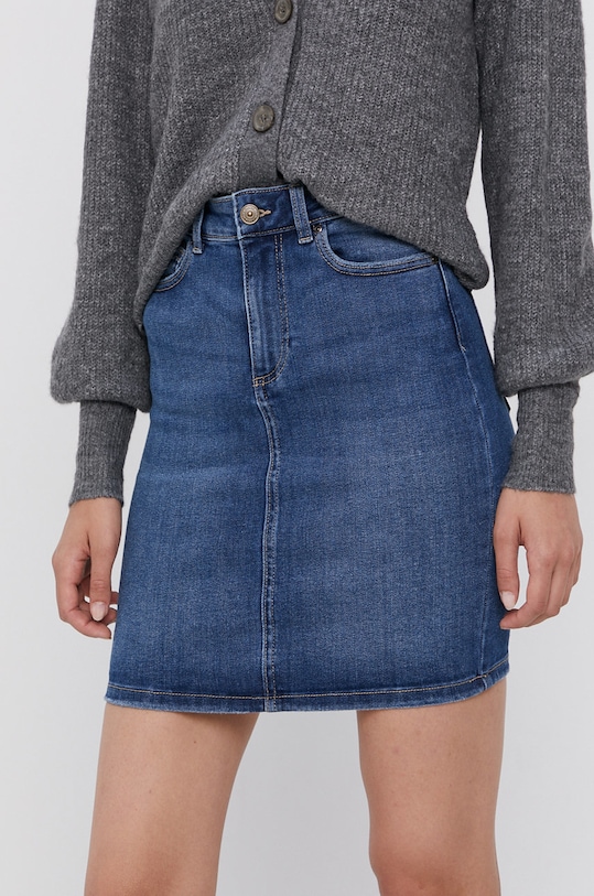 Pieces Spódnica jeansowa z elastanem niebieski 17110677.MediumBlue