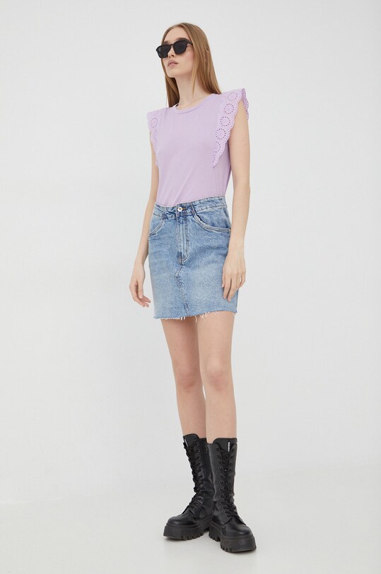 Vero Moda fustă din denim 10258105.LightBlueD albastru AA00