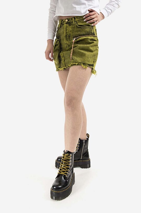Rifľová sukňa Aries Acid Washed Cargo Skirt AR32304 LIME AR32304