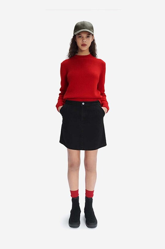 A.P.C. fustă din denim din bumbac Jupe Brigitte COFBV.F06362 negru AA00