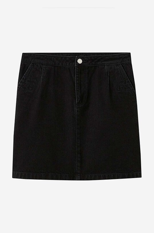 A.P.C. fustă din denim din bumbac Jupe Brigitte negru COFBV.F06362