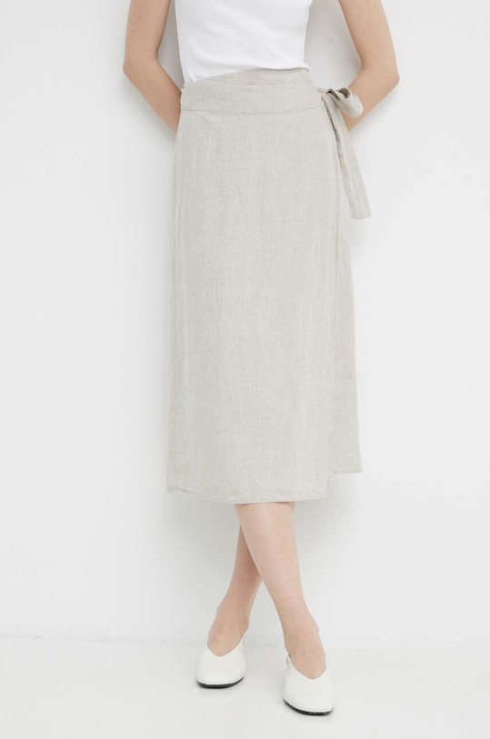 Ľanová sukňa Marc O'Polo ľan béžová M04028620219