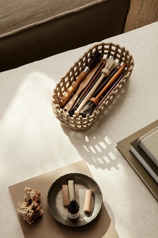 ferm LIVING dekorációs kosár Ceramic Basket 1104264539 bézs AA00